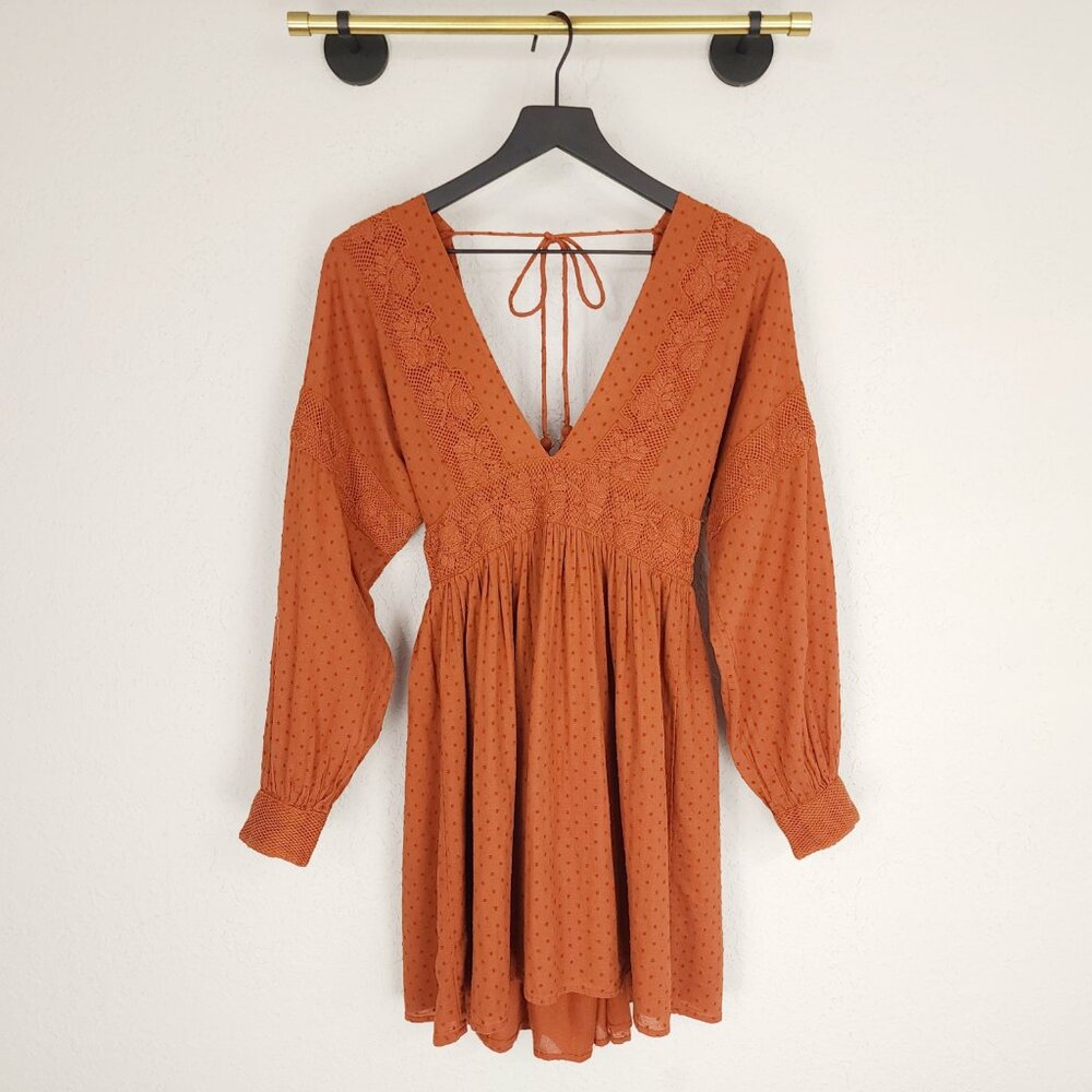 Free People S Sugarpie Mini Dress in Cinnamon